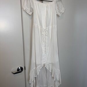 White Off-Shoulder Maxi Dress